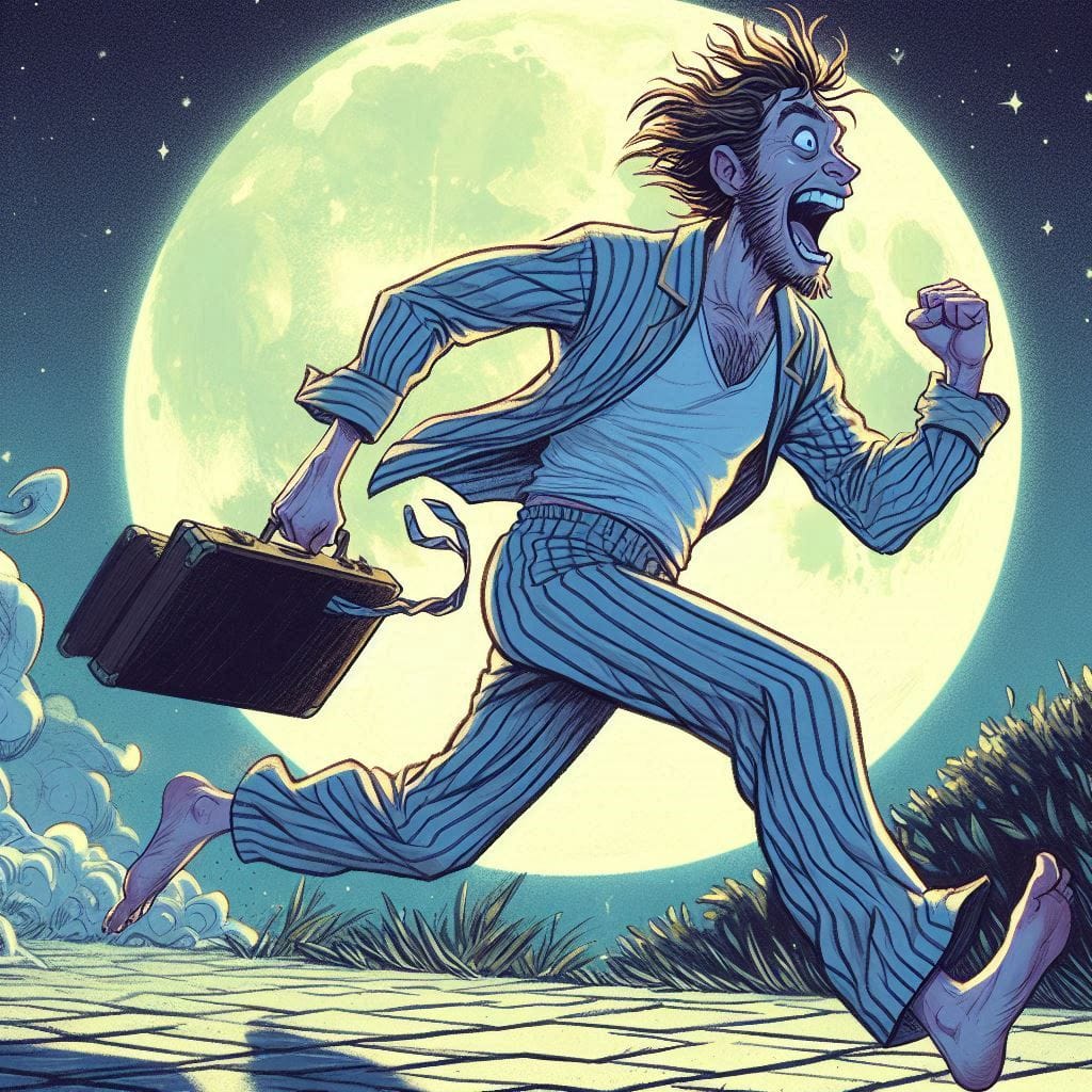 illustration d'un homme qui court dehors sous la pleine lune, représentant le signe du Bélier