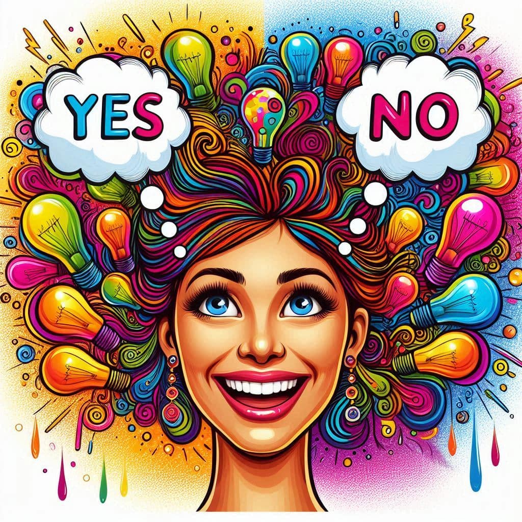 Caricature du Gémeaux face à un choix