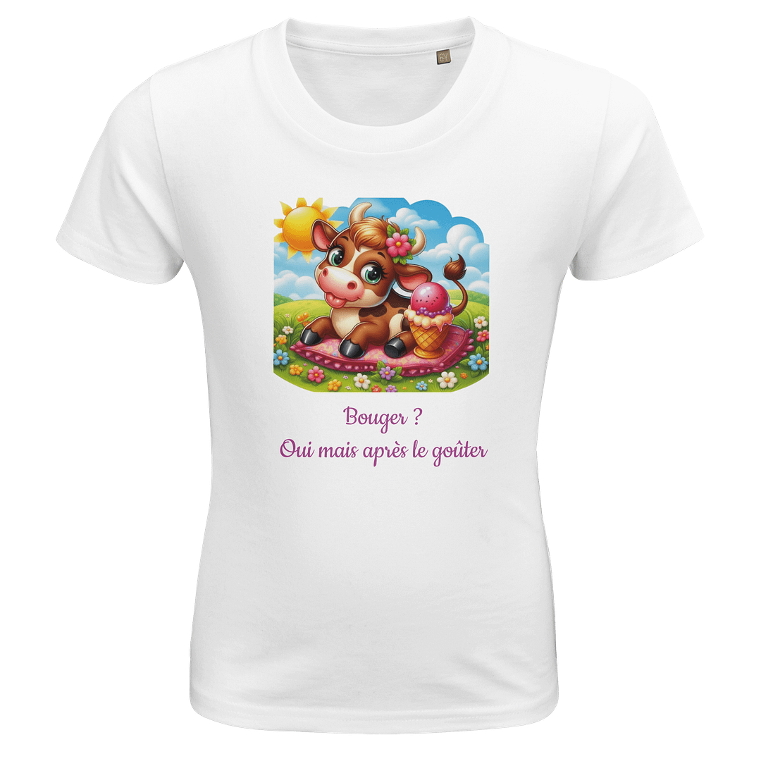 T-shirt fille Taureau blanc