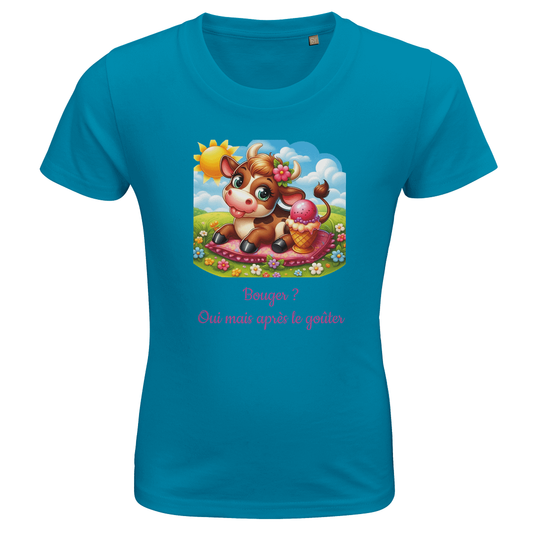 T-shirt fille Taureau bleu roi