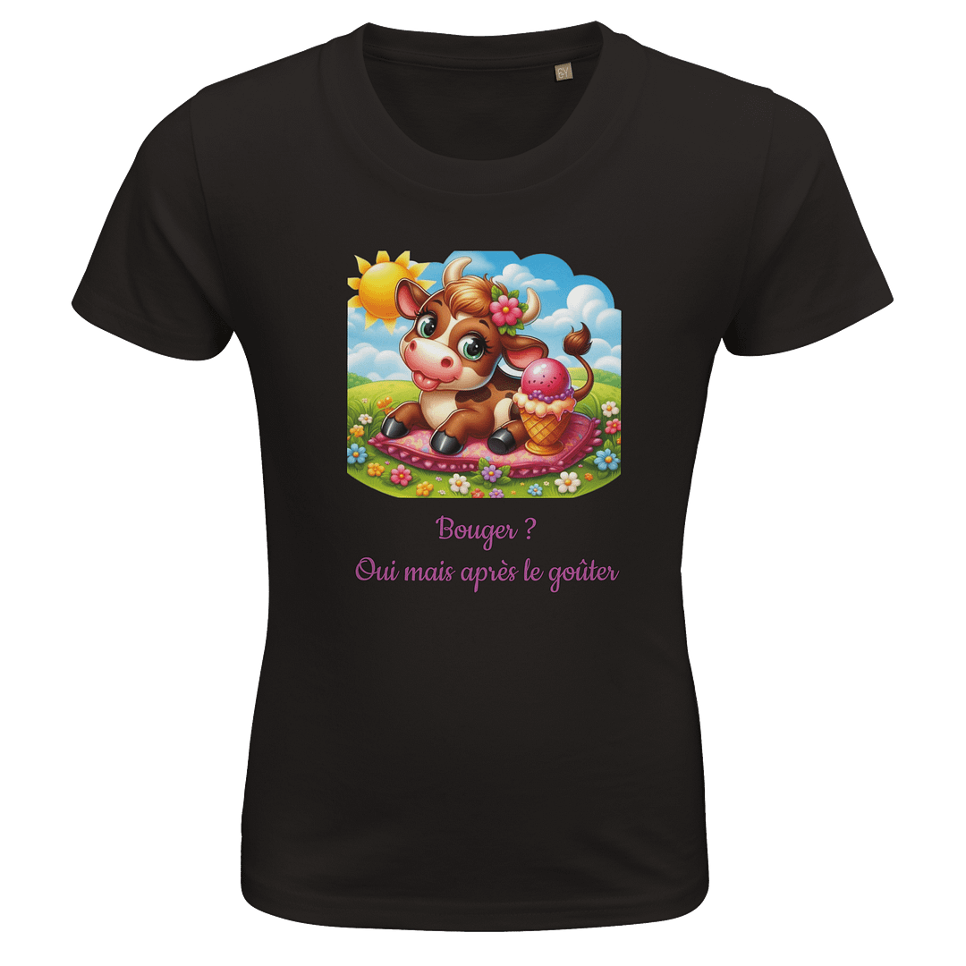 T-shirt fille Taureau noir