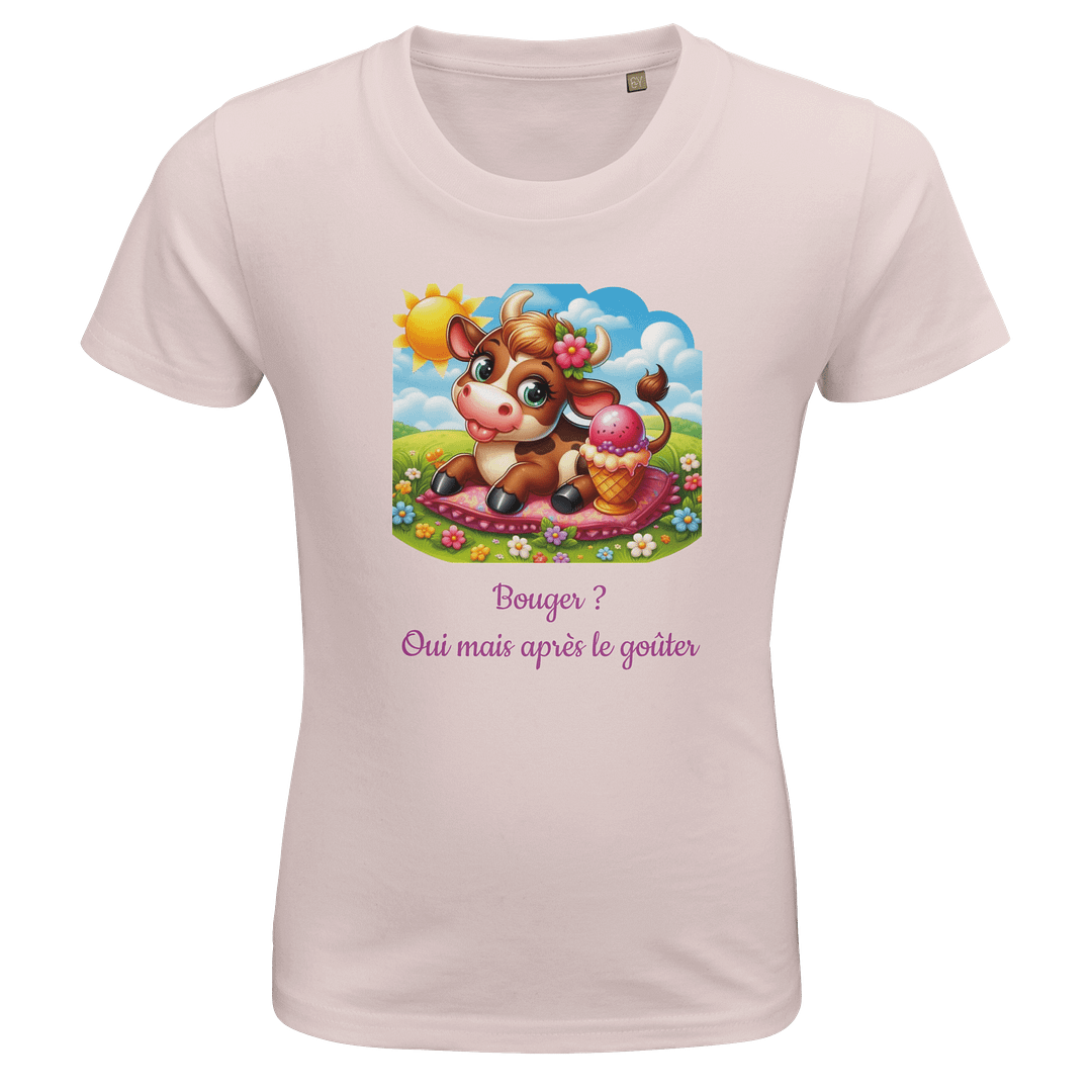 T-shirt fille Taureau rose