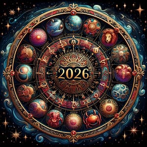 Roue astrologique pour horoscope 2026