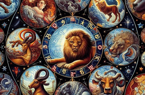 Roue astrologique, représentant le caractère de chaque signe du zodiaque