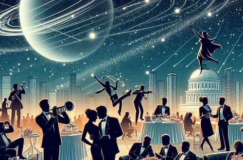 Illustration d'une scène de soirée festive