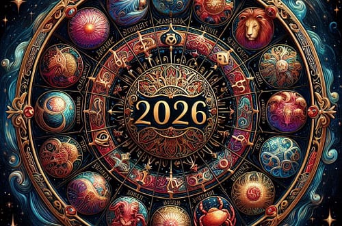 Roue astrologique pour horoscope 2026