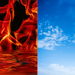 Image représentant les 4 éléments (Air, Terre, Feu, Eau)