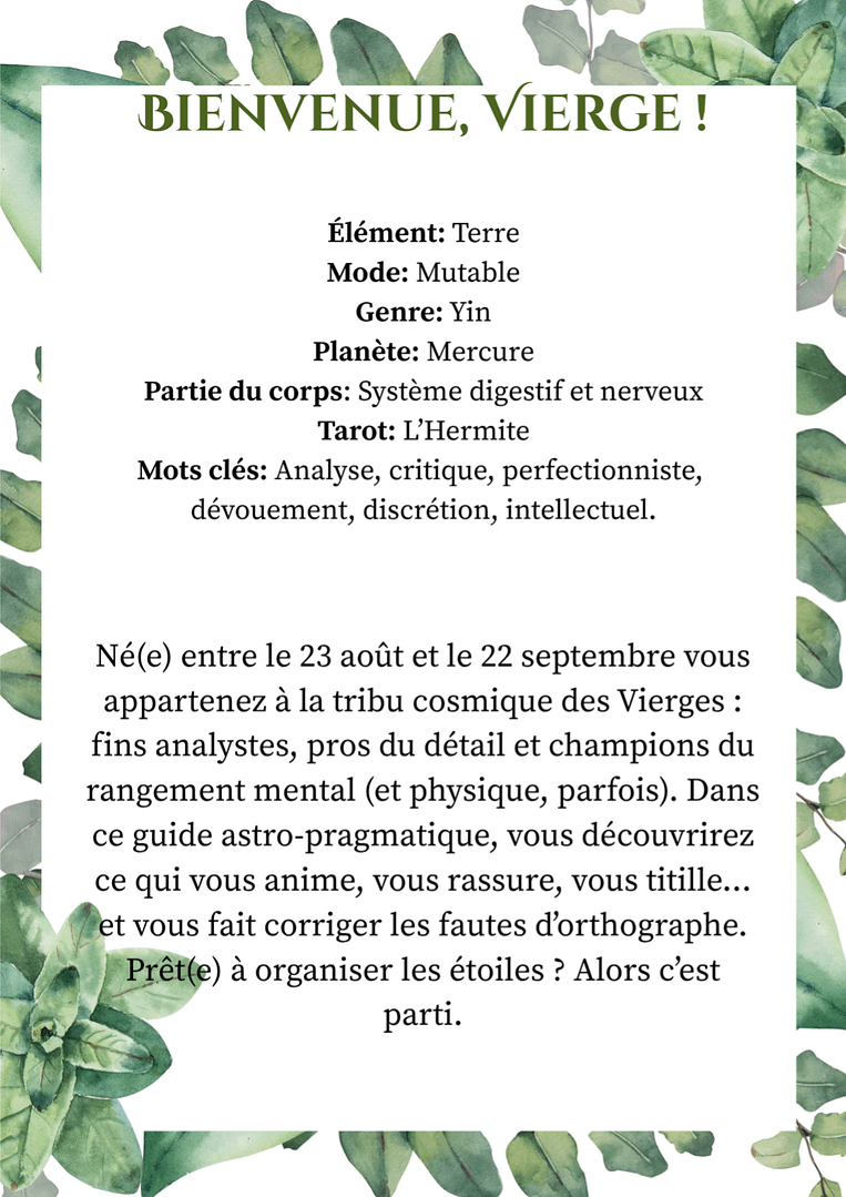 Introduction portrait astral Vierge