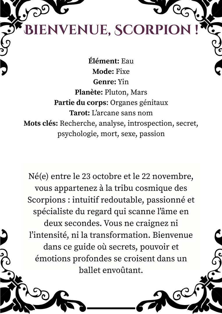 Introduction portrait astral Scorpion